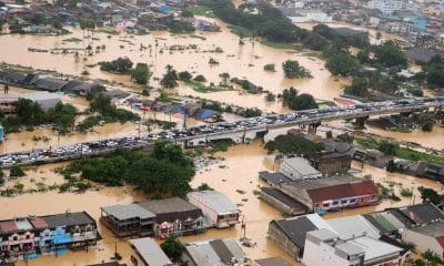 Hat Yai (Thailand), 26/11/2025.- A handout photo made available by the Royal Thai Army shows an aerial view of flooded area in Hat Yai, Songkhla province, Thailand, 26 November 2025. Heavy rains has caused widespread flooding across nine southern provinces, affecting over 2.7 million people and resulted in 18 fatalities, according to the Department of Disaster Prevention and Mitigation (DDPM). (Inundaciones, Tailandia) EFE/EPA/ROYAL THAI ARMY HANDOUT HANDOUT EDITORIAL USE ONLY, NO SALESHANDOUT EDITORIAL USE ONLY/NO SALES