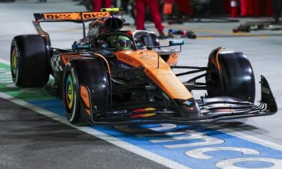 El piloto de McLaren Lando Norris en la pista durante el Gran Premio de Fórmula Uno de Las Vegas, Nevada, EE. UU. EFE/EPA/CRISTOBAL HERRERA-ULASHKEVICH
