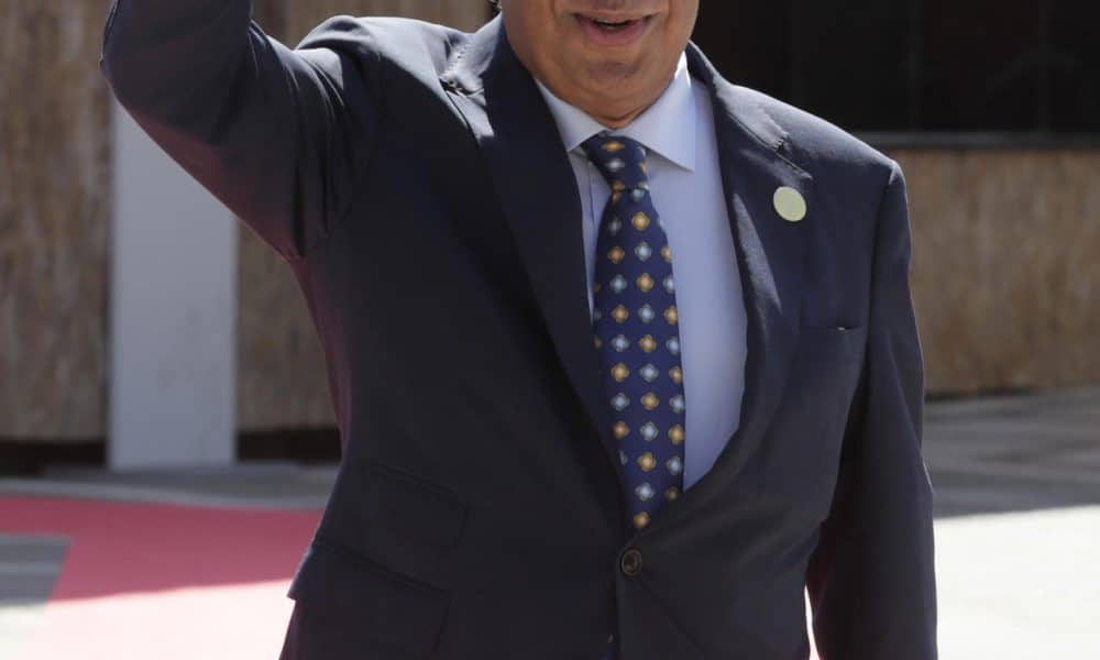 El presidente del Consejo Europeo, António Luís Santos da Costa, llega a la ceremonia de apertura de la IV Cumbre CELAC-UE este domingo, en Santa Marta (Colombia). EFE/ Carlos Ortega