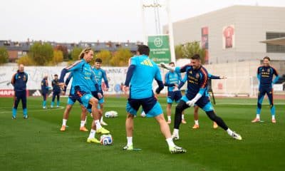 La selección española de fútbol entrena en la Ciudad del Fútbol de Las Rozas este jueves para preparar sus próximos partidos de clasificación para el Mundial 2026. EFE/ Ángel Martínez/RFEF *SOLO USO EDITORIAL*