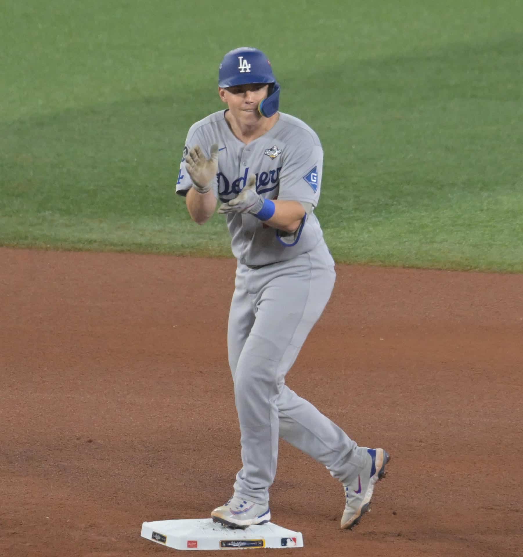 Will Smith celebra este sábado en Toronto la conquista por segundo año consecutivo de los Dodgers de Los Angeles de la Serie Mundial. EFE/EPA/EDUARDO LIMA