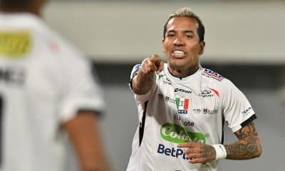 Dayro Moreno, jugador del Once Caldas colombiano y máximo goleador de la Copa Sudamericana 2025. EFE/Jorge Abrego