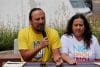 El coordinador territorial Ecuador No te Dejes, Felipe Bonilla (i), habla junto a la coordinadora  de organizaciones sociales del Guayas y del movimiento animalista, Mónica Cabrera, durante una rueda de prensa este martes, en Quito (Ecuador). EFE/ José Jácome
