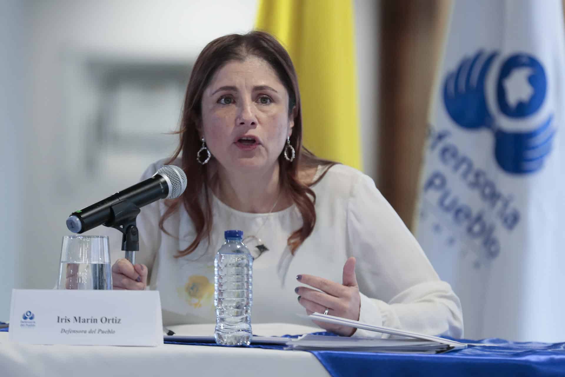 Fotografía de archivo de la defensora del pueblo de Colombia, Iris Marín, durante una rueda de prensa, en Bogotá (Colombia). EFE/ arlos Ortega