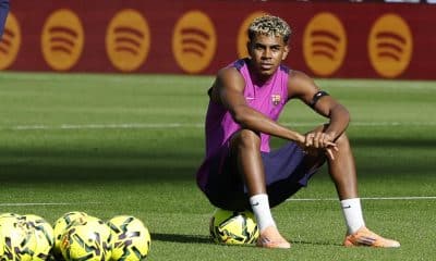 Fotografía de archivo del jugador del FC Barcelona Lamine Yamal. EFE/Alberto Estévez