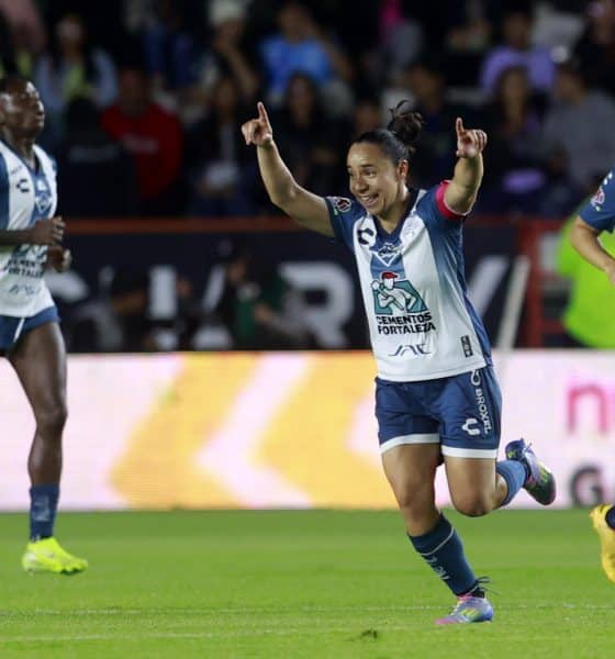 Charlyn Corral de Pachuca celebra un gol en el estadio Hidalgo en Pachuca (México). Imagen de archivo. EFE /David Martínez Pelcastre