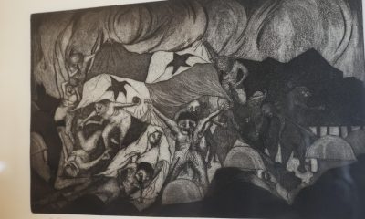 Fotografía tomada el pasado 14 de noviembre donde se observa una obra del pintor panameño Julio Zachrisson expuesta en el Museo del Canal Interoceánico, en Ciudad de Panamá (Panamá). EFE/Bienvenido Velasco