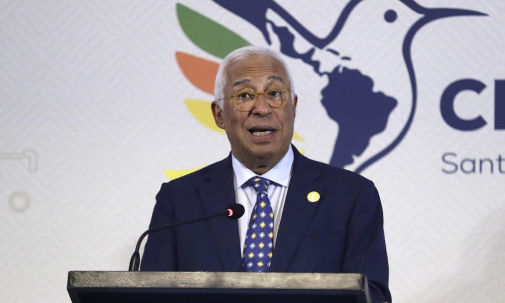 El presidente del Consejo Europeo, António Costa, ofrece declaraciones al final de la IV Cumbre CELAC-UE este domingo, en Santa Marta (Colombia). EFE/ Carlos Ortega