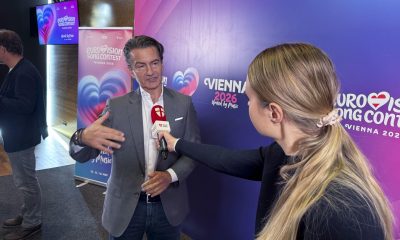 El director general del ente público de radio televisión de Austria ORF, Roland Weissmann, informa a la prensa este martes en Viena sobre los primeros preparativos para la 70 edición del Festival de Eurovisión que se celebrará en la capital austriaca del 12 al 16 de mayo de 2026. EFE/ Jordi Kuhs