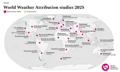 Imagen de datos del estudio de World Weather Attribution 2025. Crédito: World Weather Attribution