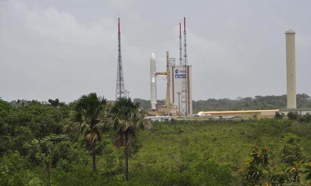 Imagen de archivo de la Plataforma de lanzamiento del cohete Ariane 5A en el Centro Espacial Guayanés en Kurú, la Guayana Francesa, en el nordeste del continente suramericano. EFE/Vladislav Púnchev