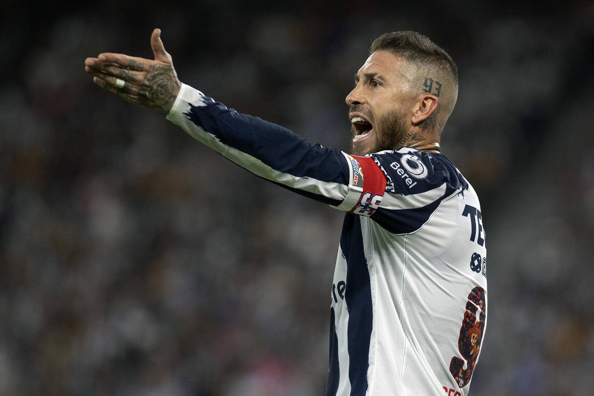 Sergio Ramos de Monterrey reacciona en un partido de la Liga MX entre Monterrey y Tigres en el estadio BBVA, en Guadalupe (México). Imagen de archivo. EFE/ Antonio Ojeda