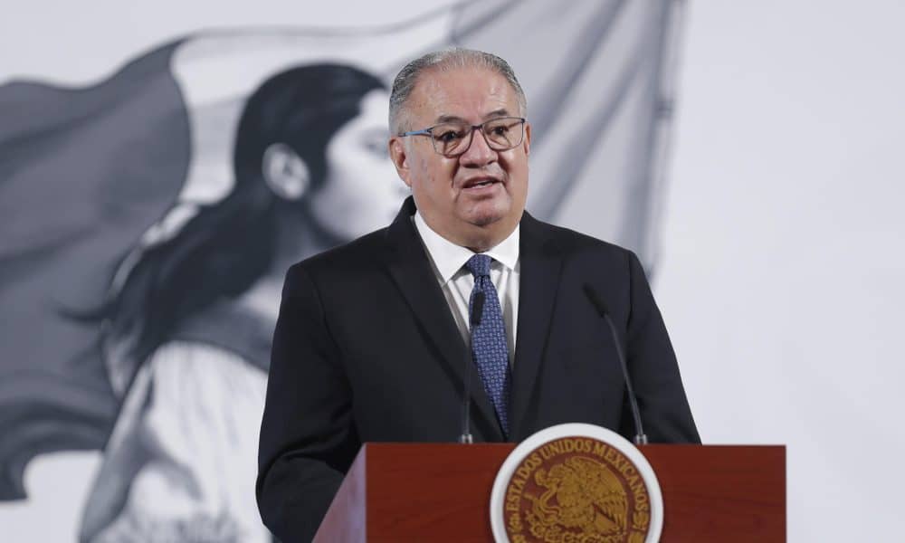 El director general de Asuntos Corporativos de Mabe, Pablo Moreno Cadena, habla durante una rueda de prensa en el Palacio Nacional, en Ciudad de México (México). Imagen de archivo. EFE/ Isaac Esquivel