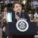 La presidenta de Honduras Xiomara Castro habla este jueves, durante una ceremonia al sur de Tegucigalpa (Honduras). EFE/ STR
