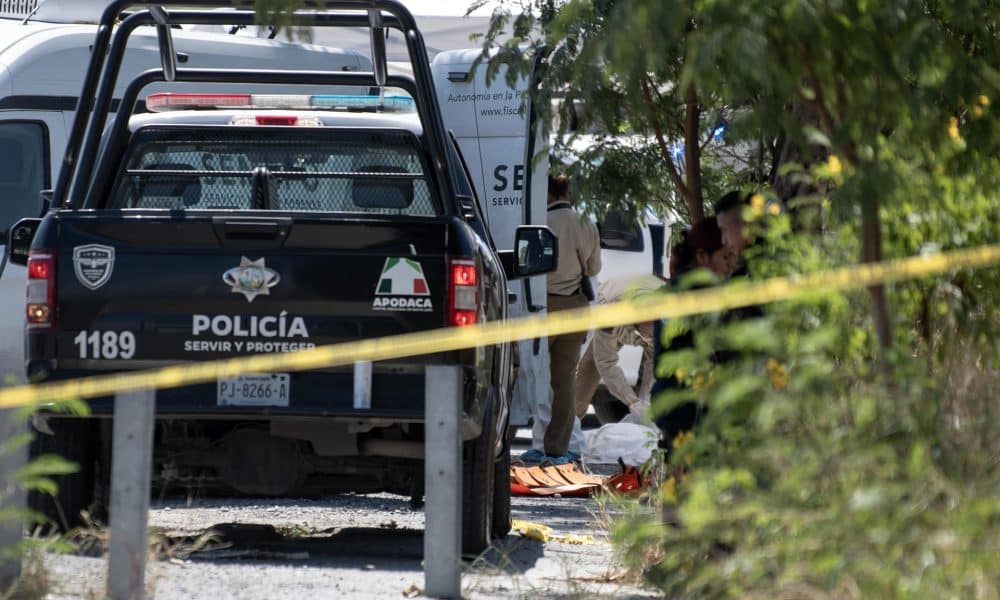 Peritos forenses de la fiscalía de el estado de Nuevo León trabajan en la zona donde hubo un enfrentamiento entre la policía y grupos armados. Imagen de archivo. EFE/Miguel Sierra