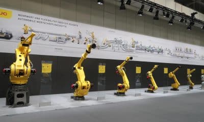 Imagen de archivo que muestra robots industriales de Fanuc en la Feria Industrial de Hannover (Hannover Messe), Alemania, el 31 de marzo de 2019. EFE/EPA/FOCKE STRANGMANN