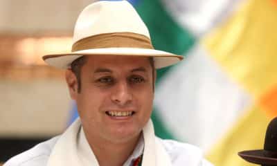 Fotografía de archivo del vicepresidente de Bolivia, Edmand Lara, durante un acto público, en La Paz (Bolivia). EFE/Luis Gandarillas