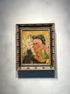 Fotografía de la obra 'Autorretrato con chango y loro' (1042) de la artista mexicana Frida Kahlo durante una exposición con motivo de la inauguración de la nueva sede de Sotheby's este miércoles, en Nueva York (Estados Unidos). EFE/ Alicia Sánchez