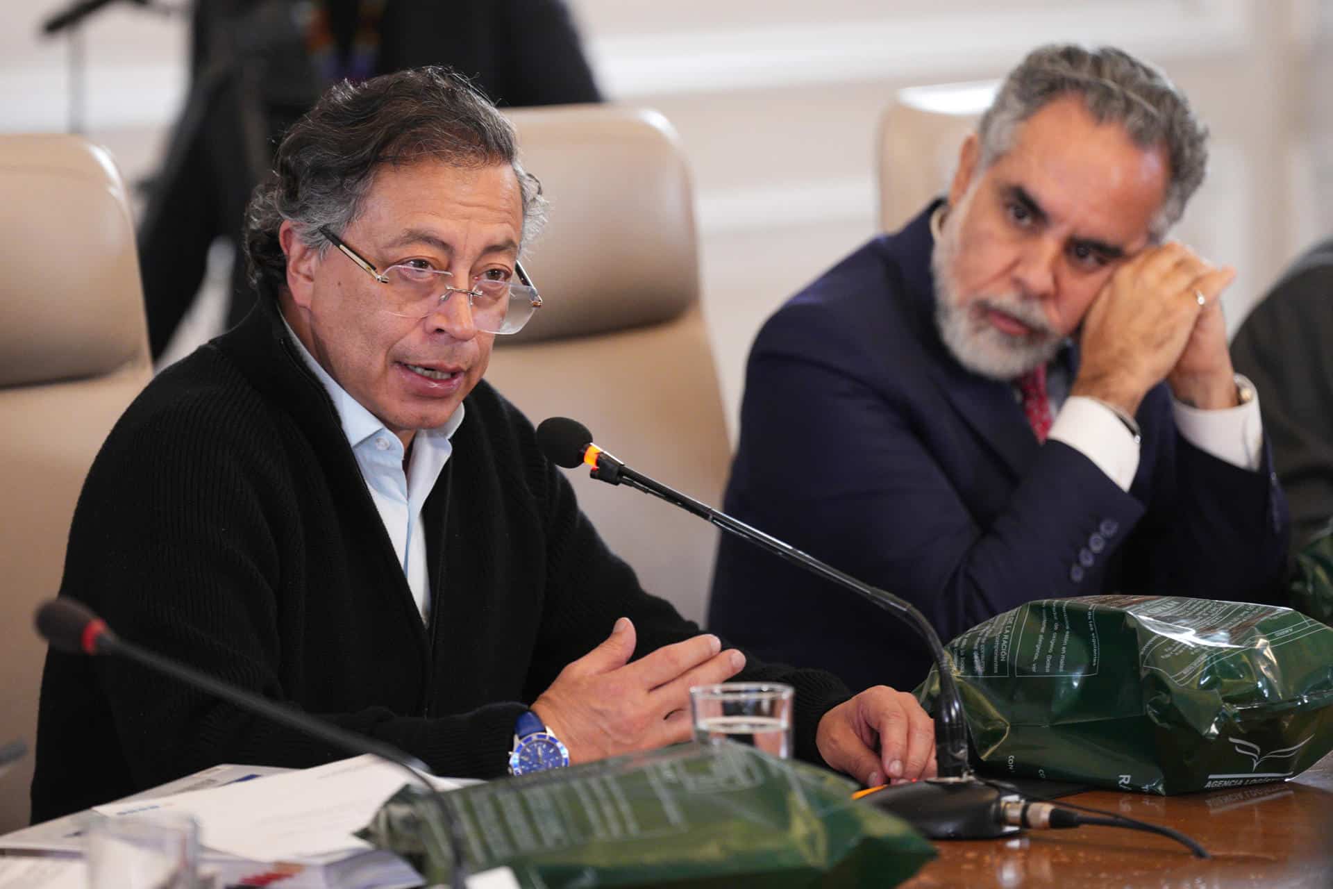 Fotografía cedida del presidente Gustavo Petro,durante un consejo de ministros este 10 de diciembre de 2025, en Bogotá (Colombia). EFE/ Presidencia de Colombia