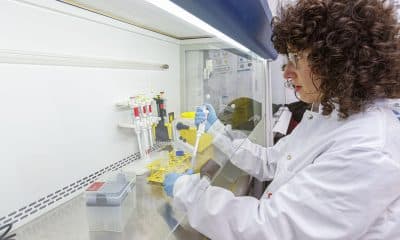 La doctora Águeda Sáenz Martínez (Logroño 1994) durante una entrevista concedida a la Agencia EFE. "La ciencia y el patrimonio van de la mano", asegura Sáenz Martínez, la investigadora principal de CoNFine, un proyecto europeo pionero liderado desde Aragón que comenzará en enero en México y plantea tratamientos basados en enzimas inmovilizadas en nanopartículas como alternativa sostenible y eficaz a los biocidas tradicionales que se emplean para combatir el biodeterioro en monumentos históricos. EFE/Javier Belver