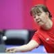 Zhiying Zeng, de Chile, compite en la final de tenis de mesa femenino, durante los vigésimos Juegos Bolivarianos, en Lima (Perú). EFE/Paolo Aguilar