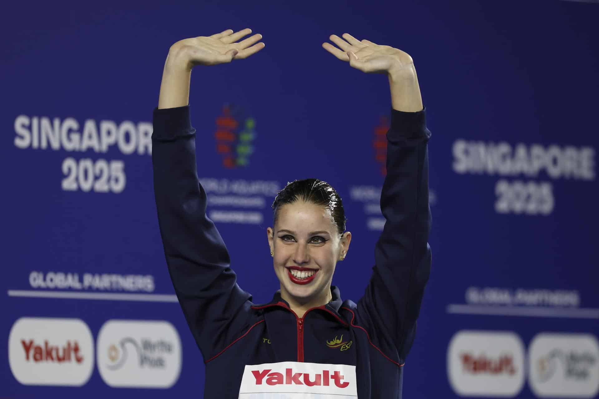 Foto de archivo de FAZRY ISMAIL en la que aparece la medallista de oro española Iris Tió en los Campeonatos del Mundo de Singapur.