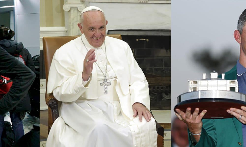 Combo de fotografías de archivo que muestra de izquierda a derecha al guardameta Hugo Orlando Gatti, el papa Francisco, el golfista norirlandés Rory McIlroy. EFE/Archivo