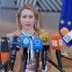 La alta representante de la Unión Europea para Asuntos Exteriores y Política de Seguridad, Kaja Kallas, habla con los medios durante un Consejo de ministros de Defensa de la UE en Bruselas, Bélgica, el 1 de diciembre de 2025. EFE/EPA/OLIVIER HOSLET