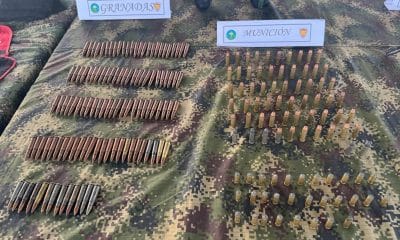 Fotografía sin fecha específica de toma cedida por el Ejército de Colombia que muestra municiones de armas decomisadas en Norte de Santander (Colombia). EFE/ Ejército de Colombia