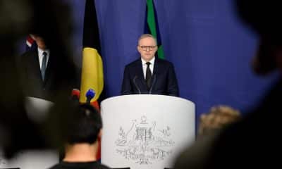 El primer ministro de Australia, Anthony Albanese, durante una rueda de prensa para hablar del atentado registrado en la ciudad de Sídney.
EFE/EPA/STEVEN MARKHAM AUSTRALIA AND NEW ZEALAND OUT