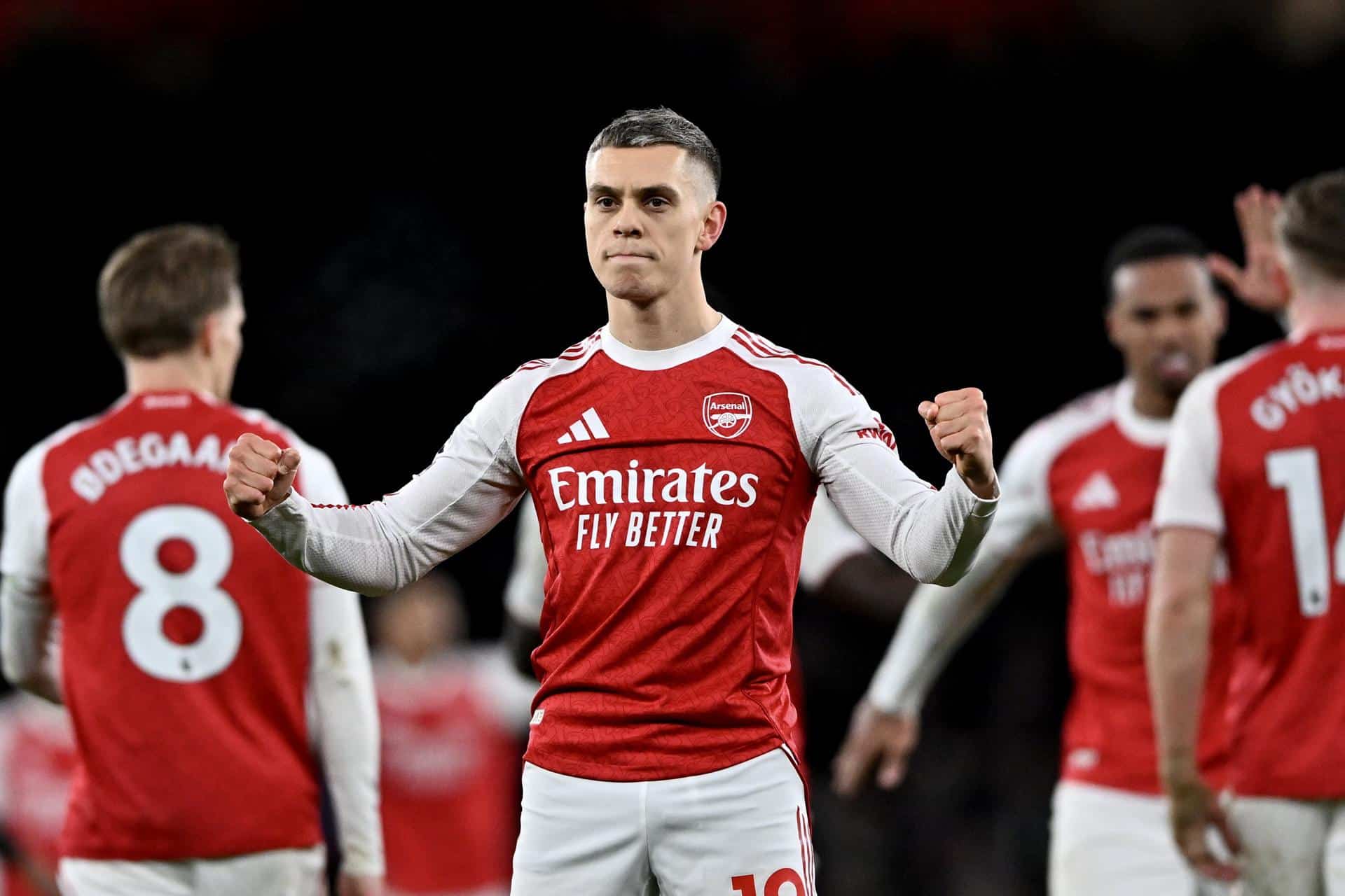 Leandro Trossard, tras el 3-0. EFE/EPA/VINCE MIGNOTT.