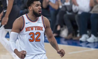 El dominicano Karl-Anthony Towns, estrella de los Knicks de Nueva York. EFE/ Ángel Colmenares