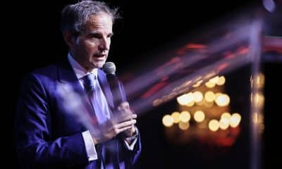 El director general del Organismo Internacional de la Energía Atómica (OIEA), Rafael Mariano Grossi, habla en el foro del Consejo Argentino para las Relaciones Internacionales (CARI) este 22 de diciembre de 2025, en Buenos Aires (Argentina). EFE/ Adán González