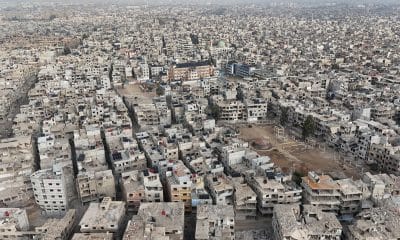 Fotografía aérea del campamento de Yarmuk en Damasco, Siria, el 6 de diciembre de 2025. EFE/Mohammed Al-Rifai