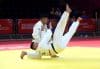 Andrés Restrepo (d) y Edwin Gomez de Perú combaten en judo masculino Nage no Kata durante los vigésimos Juegos Bolivarianos, en Lima (Perú). EFE/ STR
