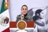 La presidenta de México, Claudia Sheinbaum, habla durante una rueda de prensa este jueves, en el Palacio Nacional de Ciudad de México (México). EFE/ Mario Guzmán