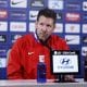 El entrenador del Atlético de Madrid, Diego Pablo Simeone, durante la rueda de prensa ofrecida en la Ciudad deportiva de Majadahonda en Madrid, este sábado. EFE/Rodrigo Jiménez
