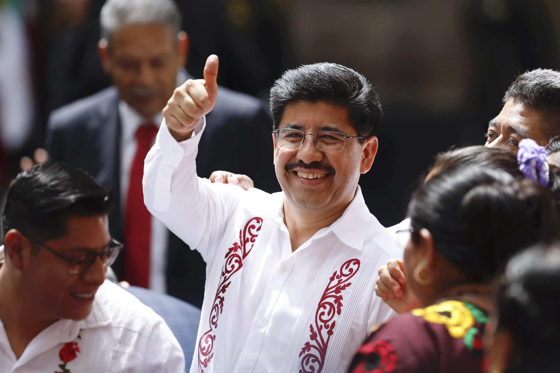 El nuevo ministro presidente de la Suprema Corte de Justicia de la Nación (SCJN), Hugo Aguilar Ortiz (c). Imagen de archivo. EFE/ Sáshenka Gutiérrez