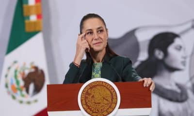 La presidenta de México, Claudia Sheinbaum, habla durante una rueda de prensa este miércoles, en el Palacio Nacional de Ciudad de México (México). EFE/ Mario Guzmán