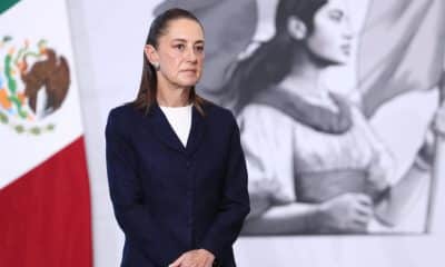 La presidenta de México, Claudia Sheinbaum, participa durante una rueda de prensa este lunes, en el Palacio Nacional de Ciudad de México (México). EFE/ Mario Guzmán