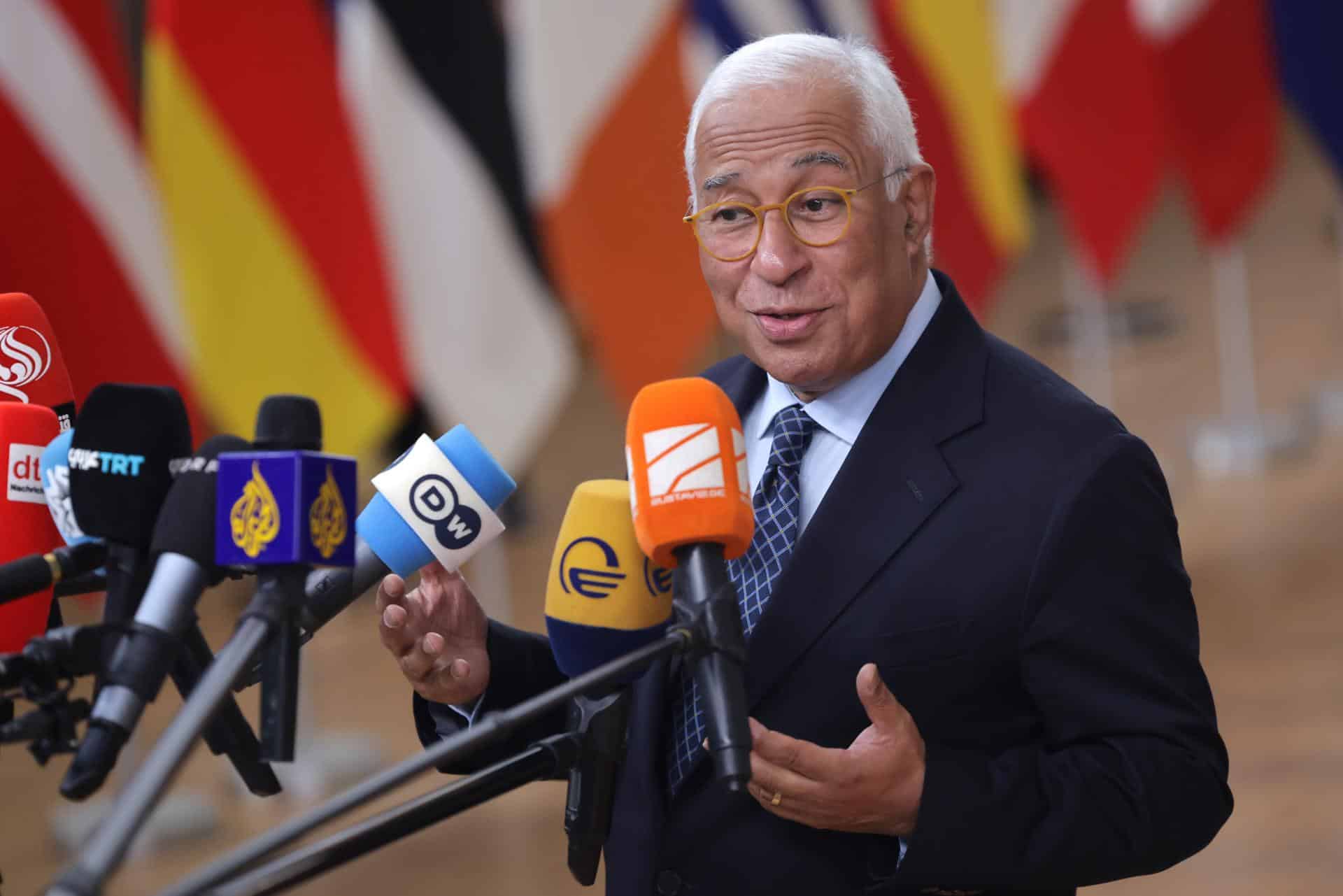 El presidente del Consejo Europeo, António Costa, en la cumbre del Consejo de la UE en Bruselas, Bélgica, el 18 de diciembre de 2025. EFE/EPA/OLIVIER MATTHYS