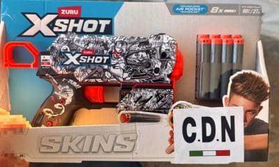 Fotografía cedida por la Secretaría de Seguridad Pública, Protección a la Ciudadanía y Prevención Social, que muestra el empaque de un juguete bélico este domingo, en Guadalupe (México). EFE/ Secretaría de Seguridad Pública y Prevención Social