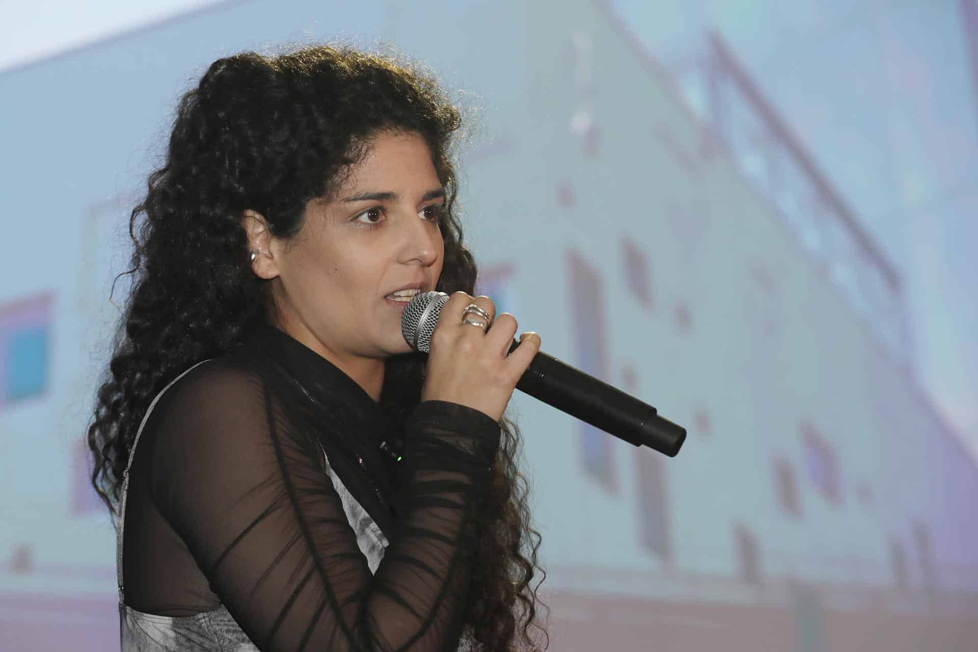 La ministra de las Culturas, las Artes y los Saberes de Colombia, Yannai Kadamani Fonrodona, habla durante la presentación de la segunda edición del Festival Internacional de Artes Vivas (FIAV) este 10 de diciembre de 2025, en Bogotá (Colombia). EFE/ Carlos Ortega