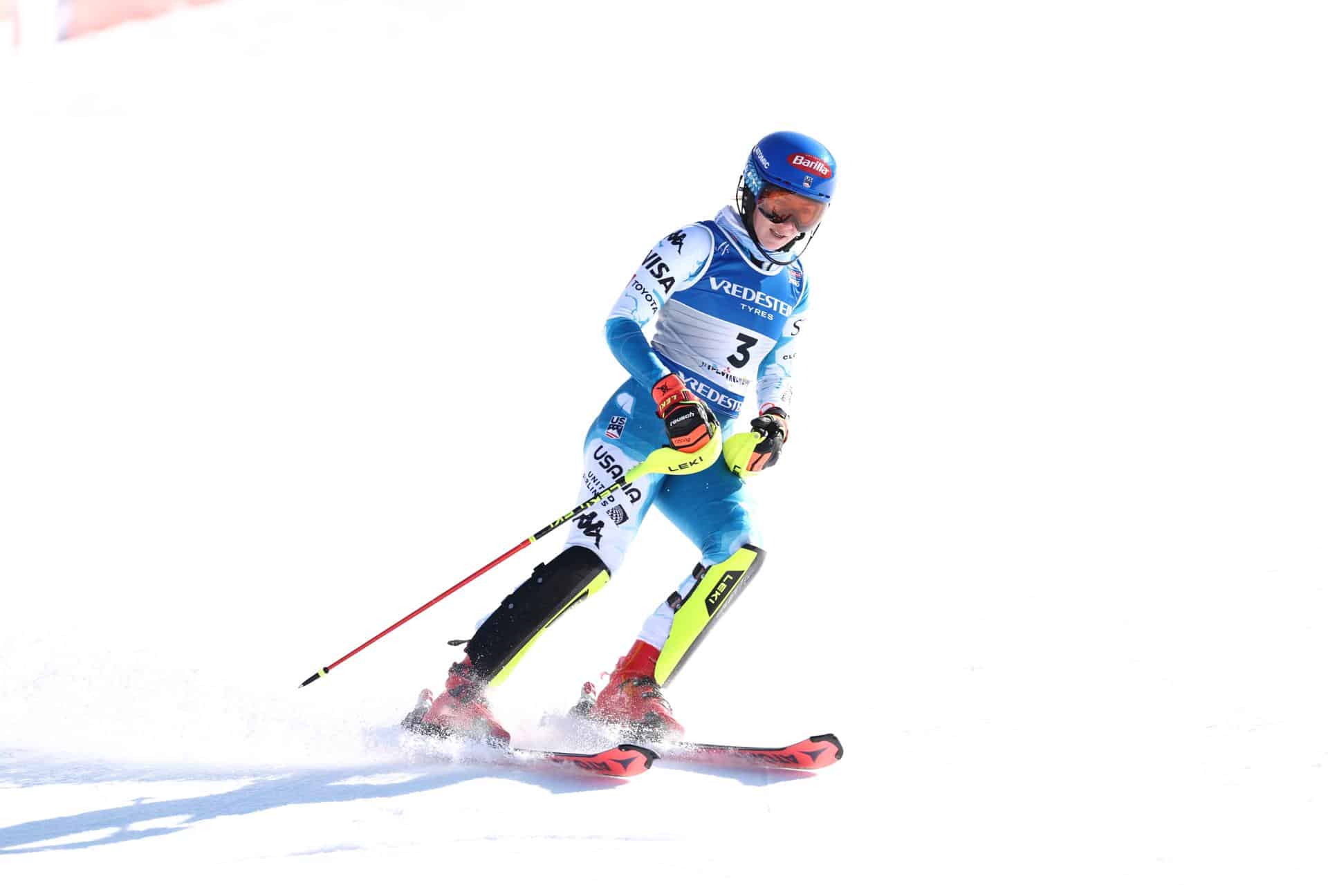 La estadounidense Mikaela Shiffrin. EFE/EPA/ANNA SZILAGYI