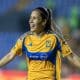 Lizbeth Ovalle de Tigres celebra un gol ante Chivas en foto de archivo de Miguel Sierra. EFE