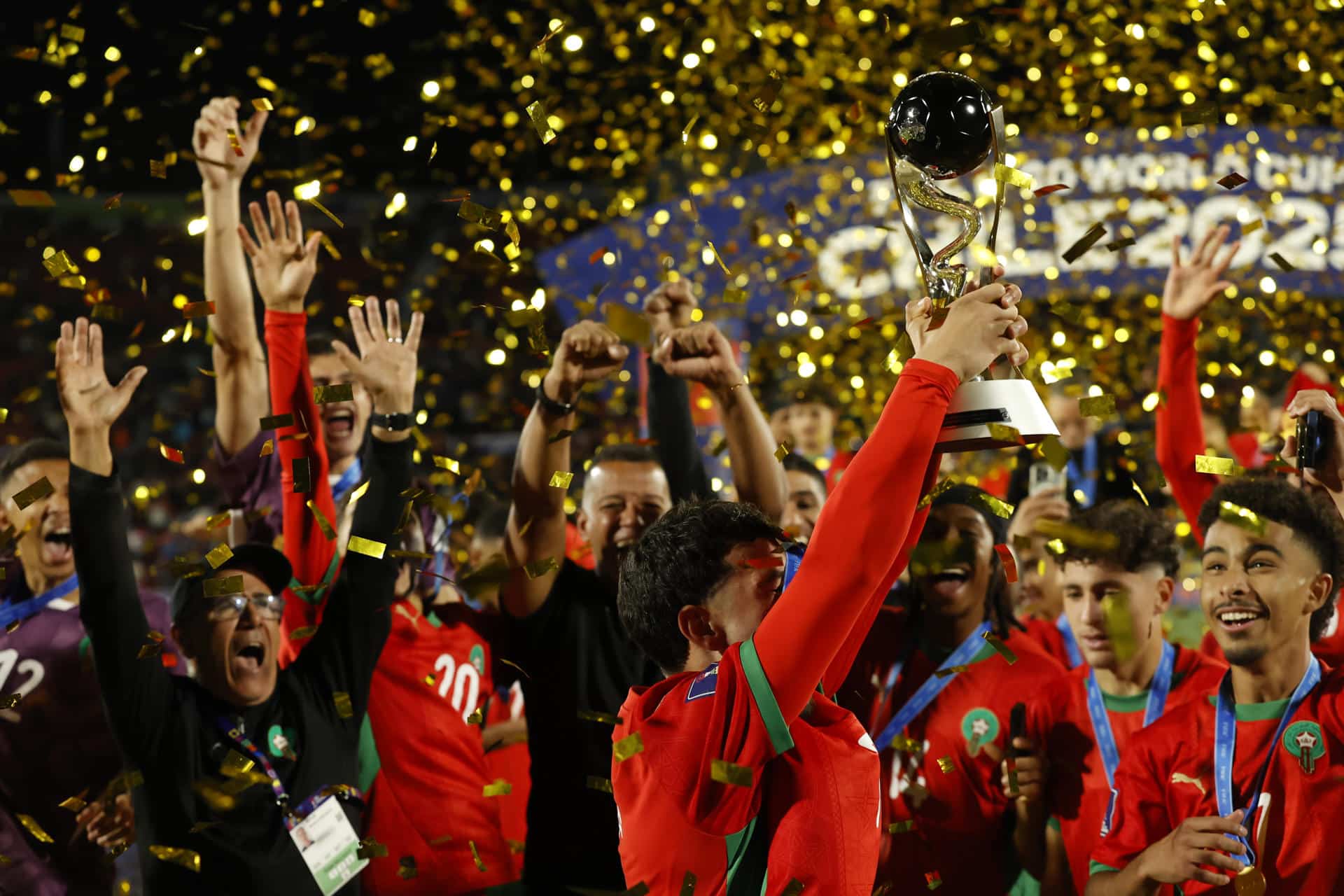 Marruecos levanta el trofeo de la Copa del Mundo Sub-20 en imagen de archivo. EFE/ Elvis González