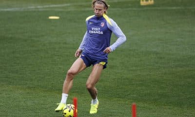 El defensa del Atlético de Madrid Marcos Llorente, durante un entrenamiento del equipo en la Ciudad deportiva de Majadahonda en Madrid. EFE/Rodrigo Jiménez