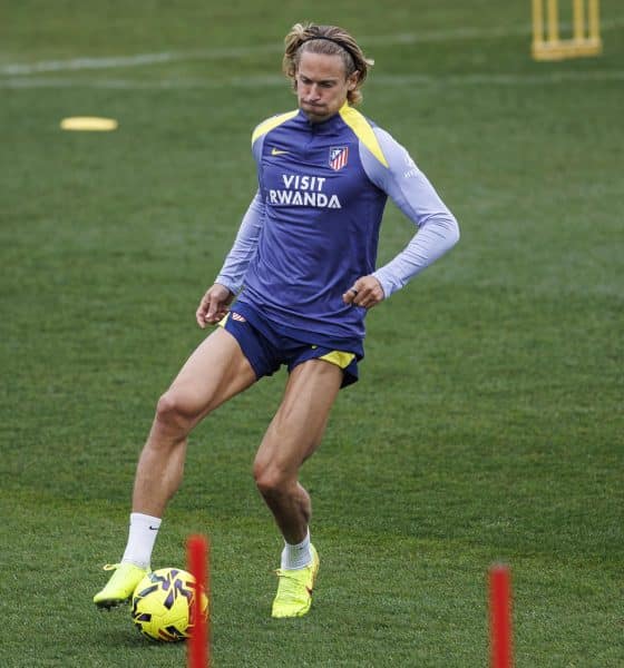 El defensa del Atlético de Madrid Marcos Llorente, durante un entrenamiento del equipo en la Ciudad deportiva de Majadahonda en Madrid. EFE/Rodrigo Jiménez