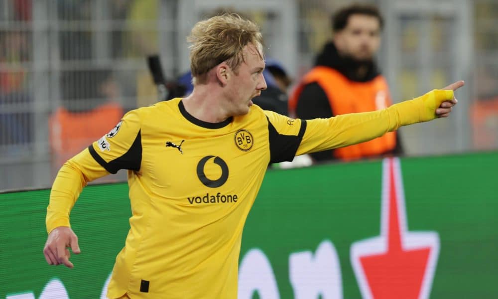 El jugador del Dortmund Julian Brandt celebra el 1-0 durante el partido de la sexta jornada de la UEFA Champions League que han jugado Borussia Dortmund y FK Bodo/Glimtin en Dortmund, Alemania. EFE/EPA/CHRISTOPHER NEUNDORF