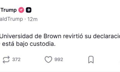Captura de la cuenta @realDonaldTrump del presidente de Estados Unidos, Donald Trump, este sábado, sobre el tiroteo en Providence (EE.UU.). EFE/ @realDonaldTrump /
